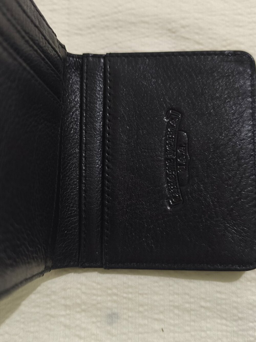 Chrome Hearts × Rolling Stones Collaboration Black Leather Bi-Fold Wallet - Picture 5 of 6
